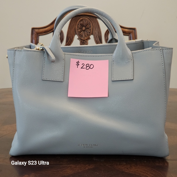 Blue Leather Handbag